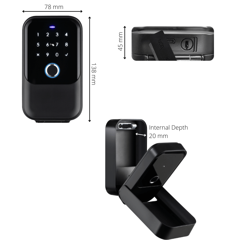 Loqee Smart Key Box - Fingerprint, Code, Bluetooth, Keyless Entry Key ...