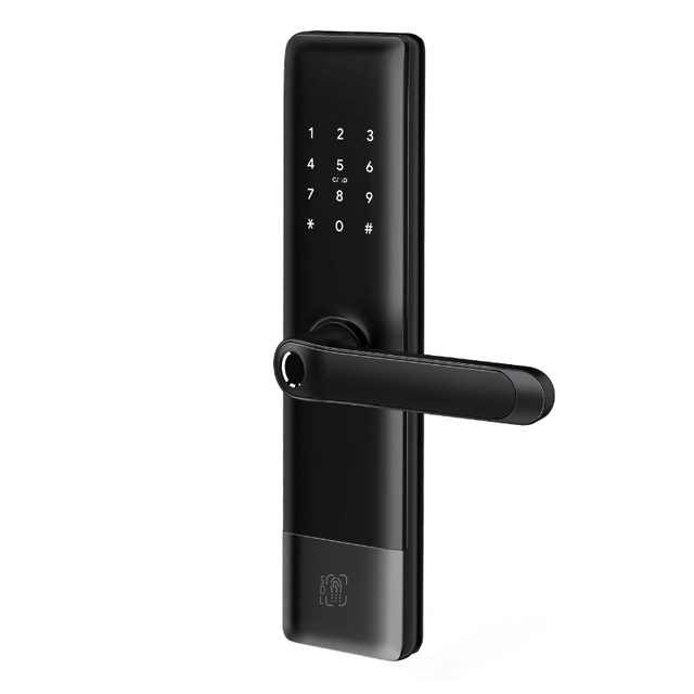 5-in-1 Smart Front Door Lock Handle/Lever with Bluetooth Fingerprint ...